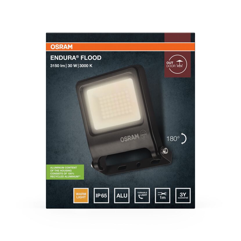 LED-Arbeitsleuchte 'Endura Flood PCR' 30 W 3000 lm Warmweiß IP 65