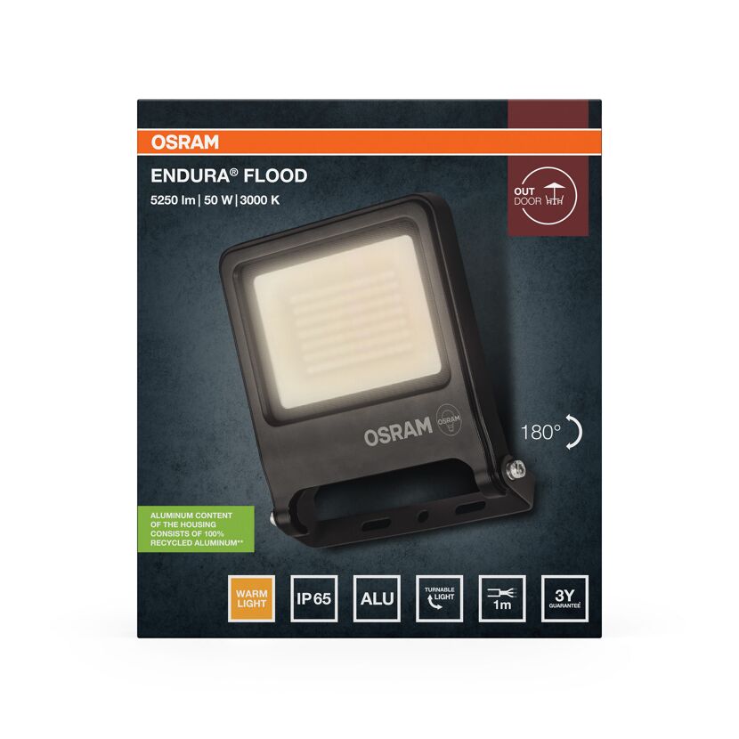LED-Arbeitsleuchte 'Endura Flood PCR' 50 W 5000 lm Warmweiß IP 65