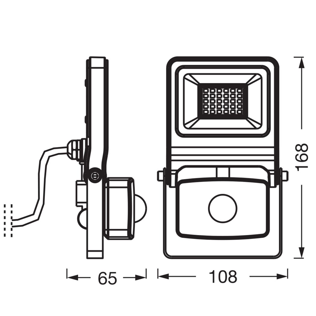 LED-Arbeitsleuchte 'Endura Flood Sensor PCR' 20 W 1800 lm Warmweiß IP 44