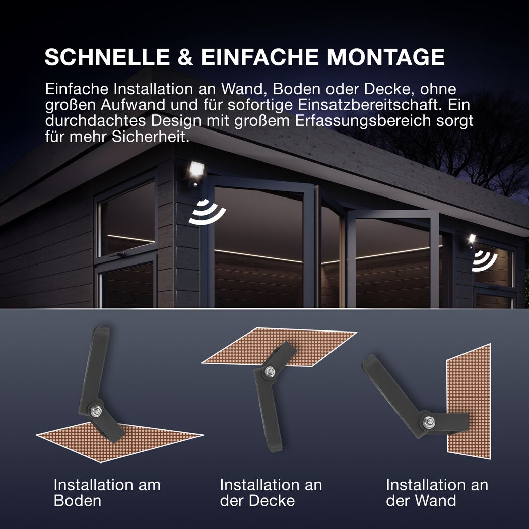 LED-Arbeitsleuchte 'Endura Flood Sensor PCR' 30 W 3000 lm Warmweiß IP 44