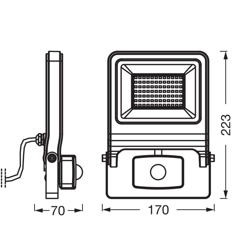 LED-Arbeitsleuchte 'Endura Flood Sensor PCR' 50 W 5000 lm Warmweiß IP 44