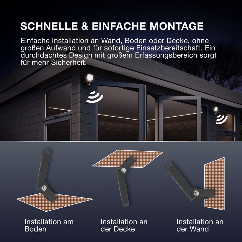 LED-Arbeitsleuchte 'Endura Flood Sensor PCR' 50 W 5000 lm Warmweiß IP 44