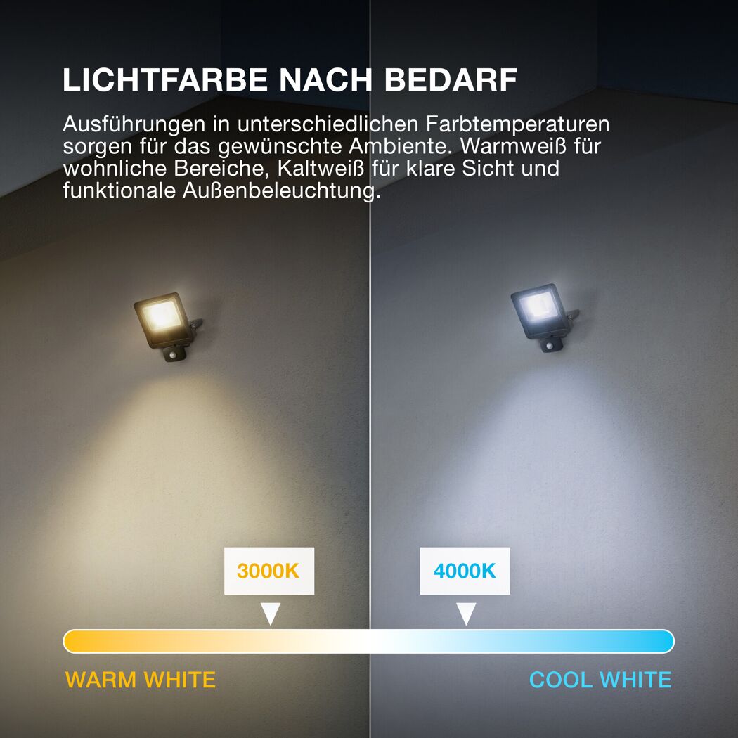 LED-Arbeitsleuchte 'Endura Flood Sensor PCR' 50 W 5000 lm Warmweiß IP 44