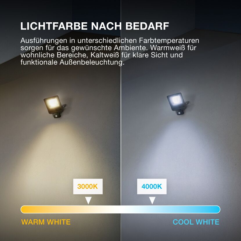 LED-Arbeitsleuchte 'Endura Flood Sensor PCR' 50 W 5000 lm Warmweiß IP 44