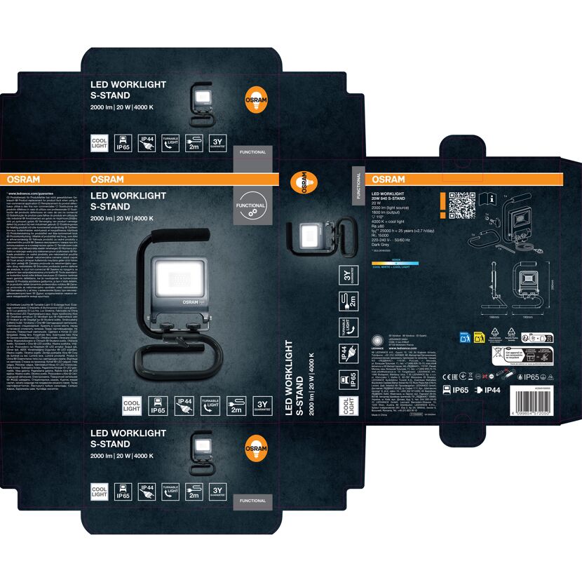 LED-Arbeitsleuchte 'Worklights S-STAND' 20 W 1800 lm Neutralweiß IP 65