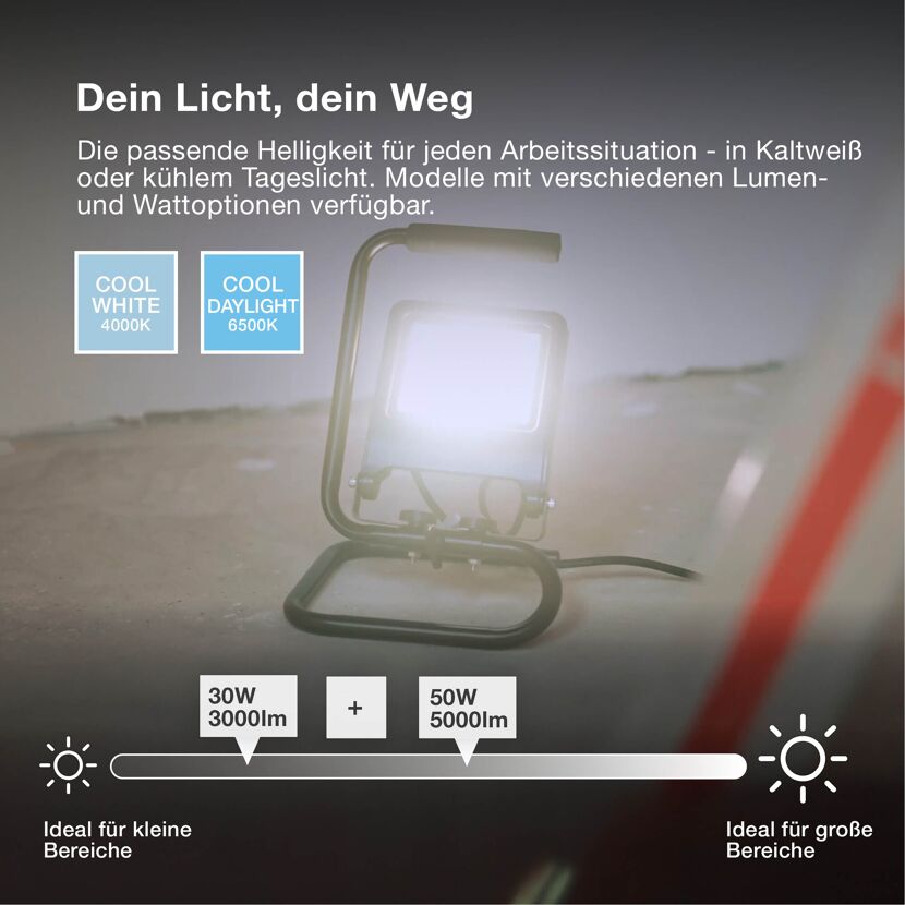 LED-Arbeitsleuchte 'Worklights S-STAND' 20 W 1800 lm Neutralweiß IP 65