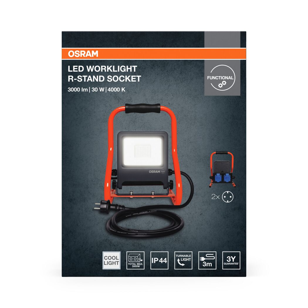 LED-Arbeitsleuchte 'Worklights R-STAND Socket' 30 W 3000 lm Neutralweiß IP 44