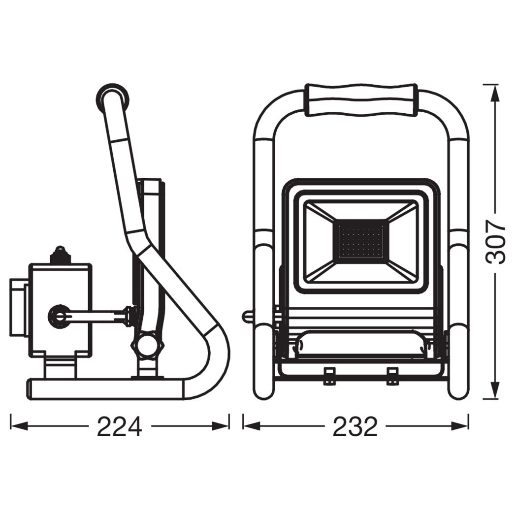 LED-Arbeitsleuchte 'Worklights R-STAND Socket' 30 W 3000 lm Neutralweiß IP 44