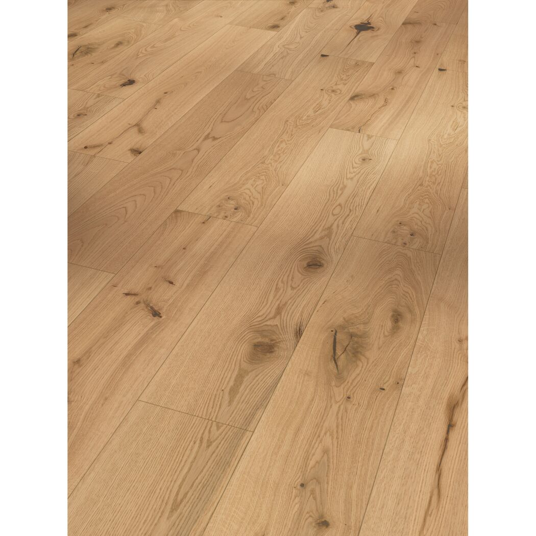 Parkett 'Basic 11-5' Eiche Chianti leicht geweißt lackversiegelt matt 11,5 mm