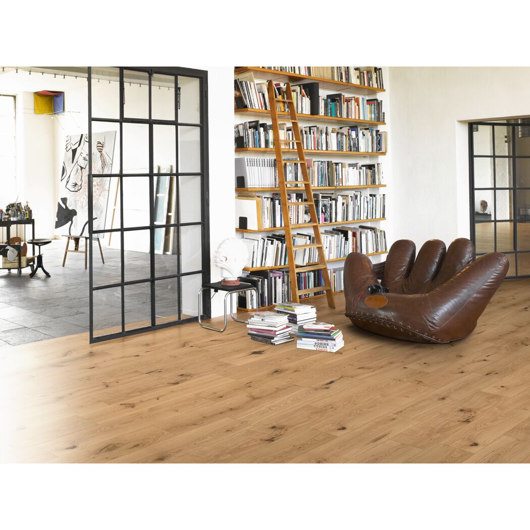 Parkett 'Basic 11-5' Eiche Chianti leicht geweißt lackversiegelt matt 11,5 mm