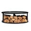 Feuerschalenbasis mit Holzlager Stahl schwarz Ø 82 x 30 cm