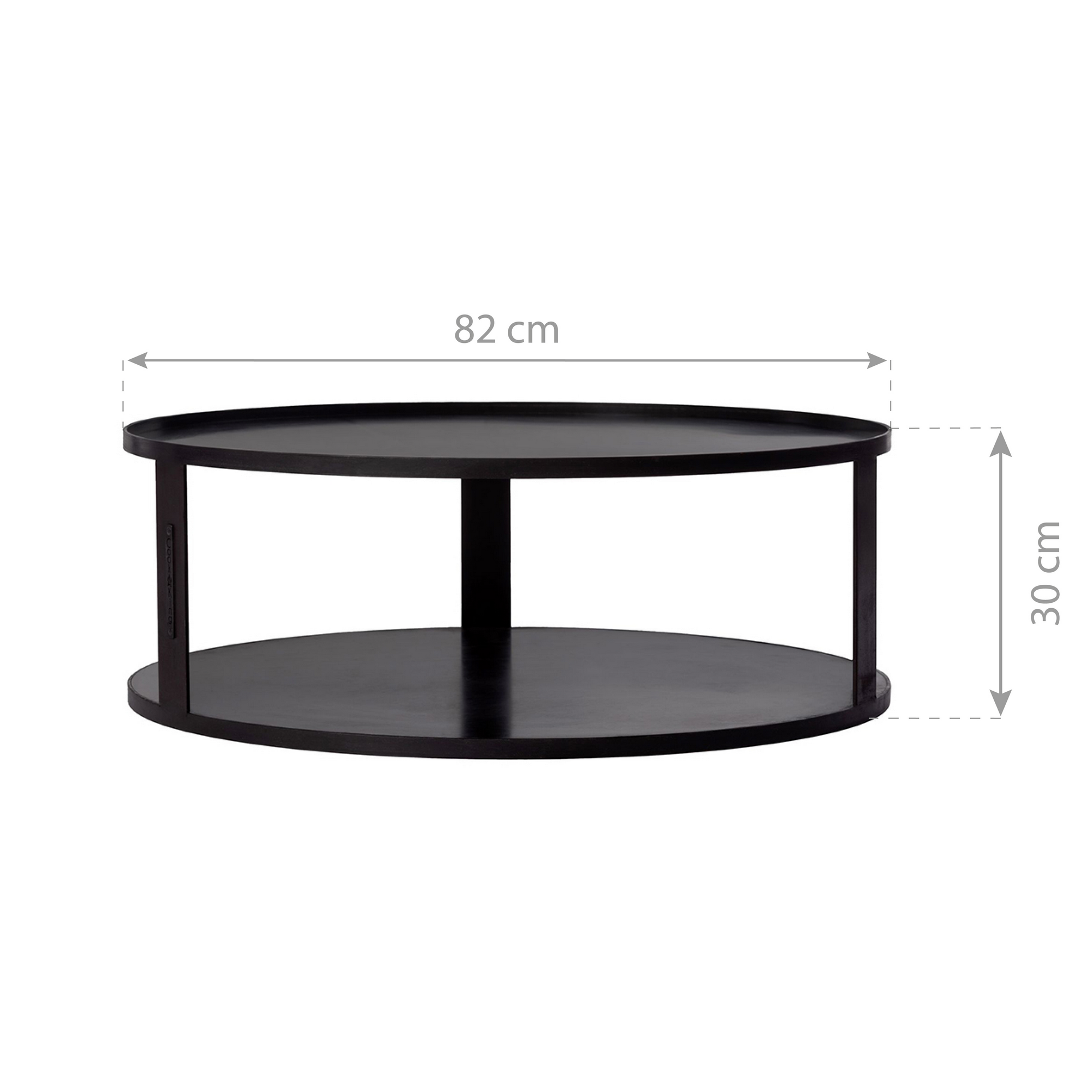 Feuerschalenbasis mit Holzlager Stahl schwarz Ø 82 x 30 cm