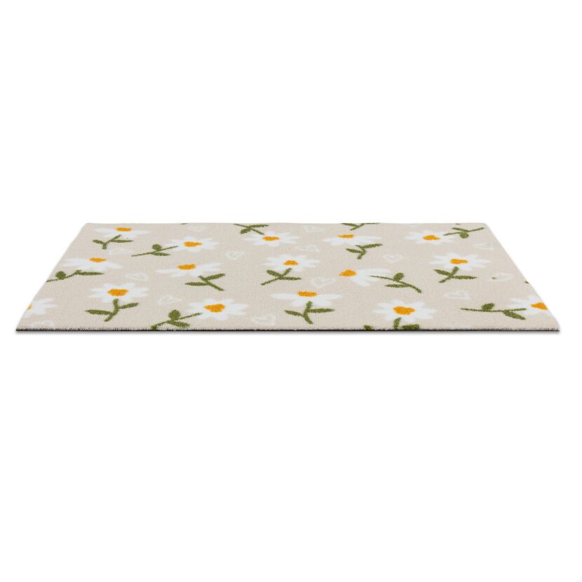 Fussmatte 'Miabella' 50 x 70 cm Gänseblümchen beige