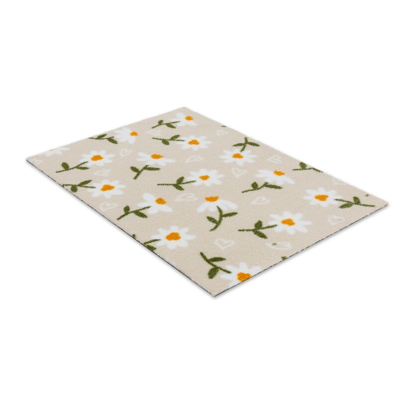 Fussmatte 'Miabella' 50 x 70 cm Gänseblümchen beige