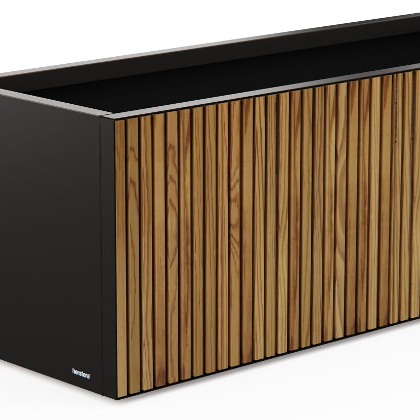 Pflanzkübel 'Deco Planter L' holzfarben/schwarz 150 x 50 x 50 cm