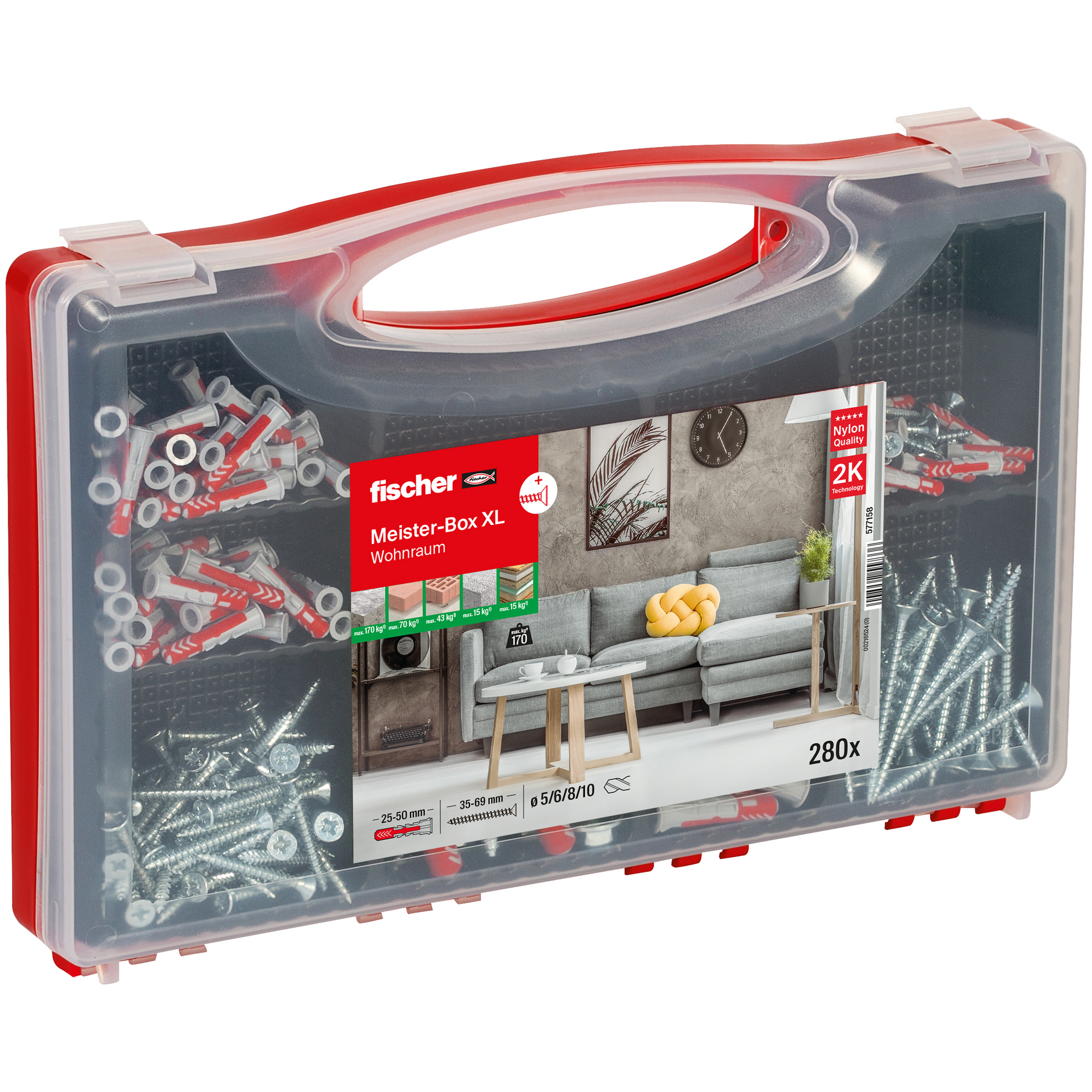 Dübelset für Wohnraum 'Meister-Box' 210-teilig