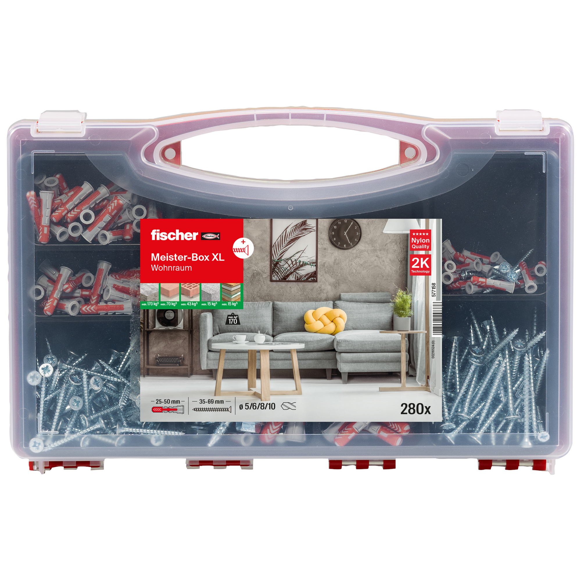 Dübelset für Wohnraum 'Meister-Box' 210-teilig