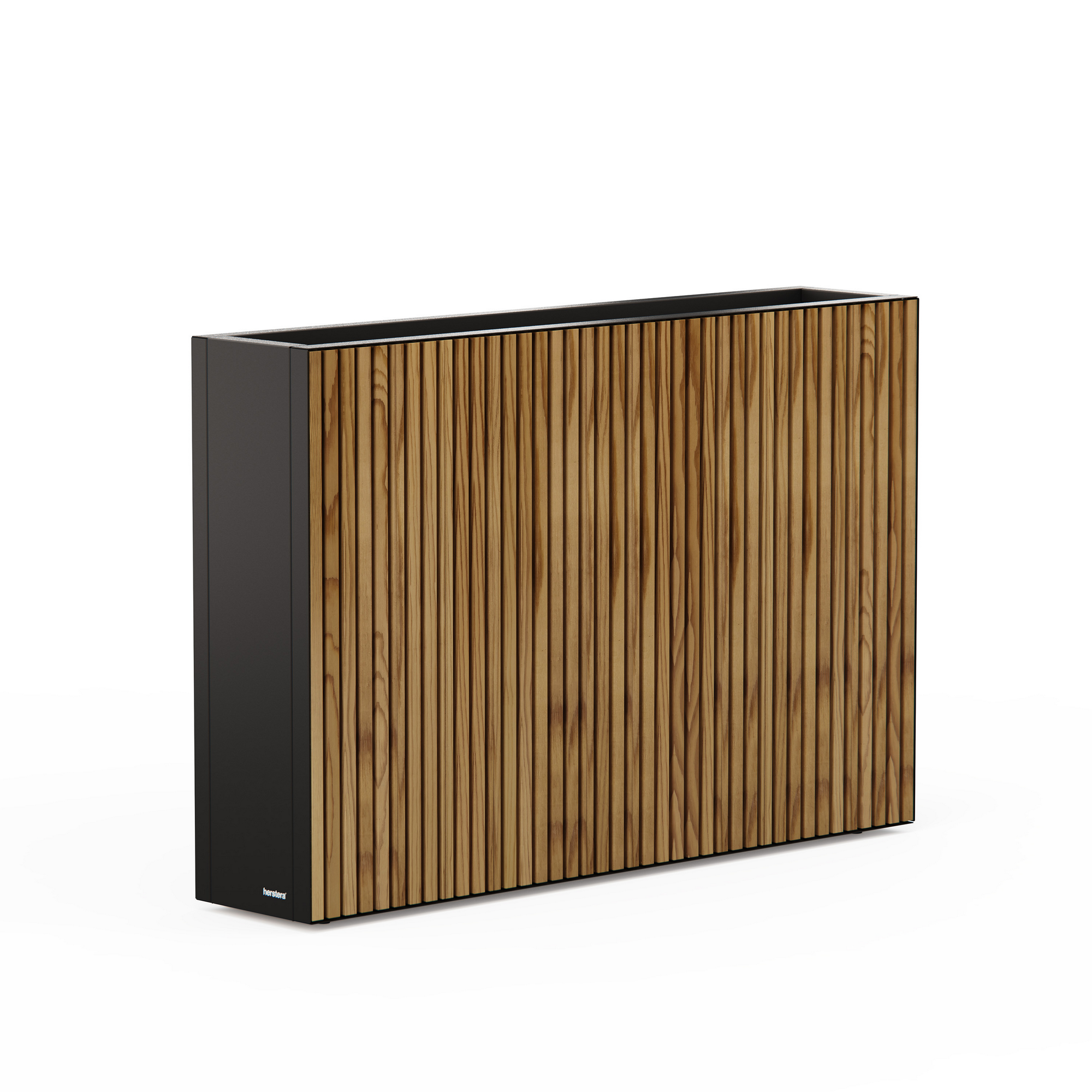Pflanzkübel 'Deco Planter Divider' holzfarben/schwarz 120 x 25 x 80 cm