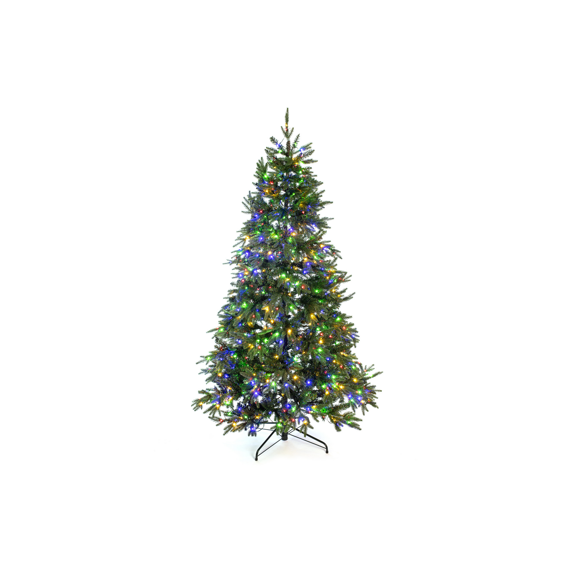Künstlicher Weihnachtsbaum 'Sherwood' Fichte mit 800 LEDs in warmweiß/bunt, Fernbedienung, Ständer Ø 134 x 210 cm