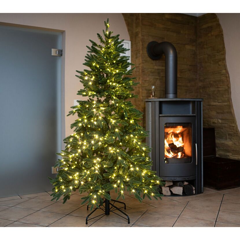 Künstlicher Weihnachtsbaum 'Sherwood' Fichte mit 800 LEDs in warmweiß/bunt, Fernbedienung, Ständer Ø 134 x 210 cm