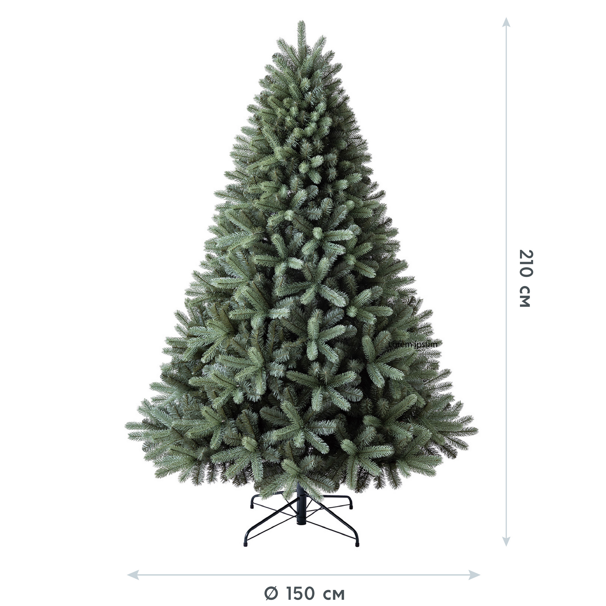 Künstlicher Weihnachtsbaum 'Vermont' Fichte mit Ständer Ø 150 x 210 cm