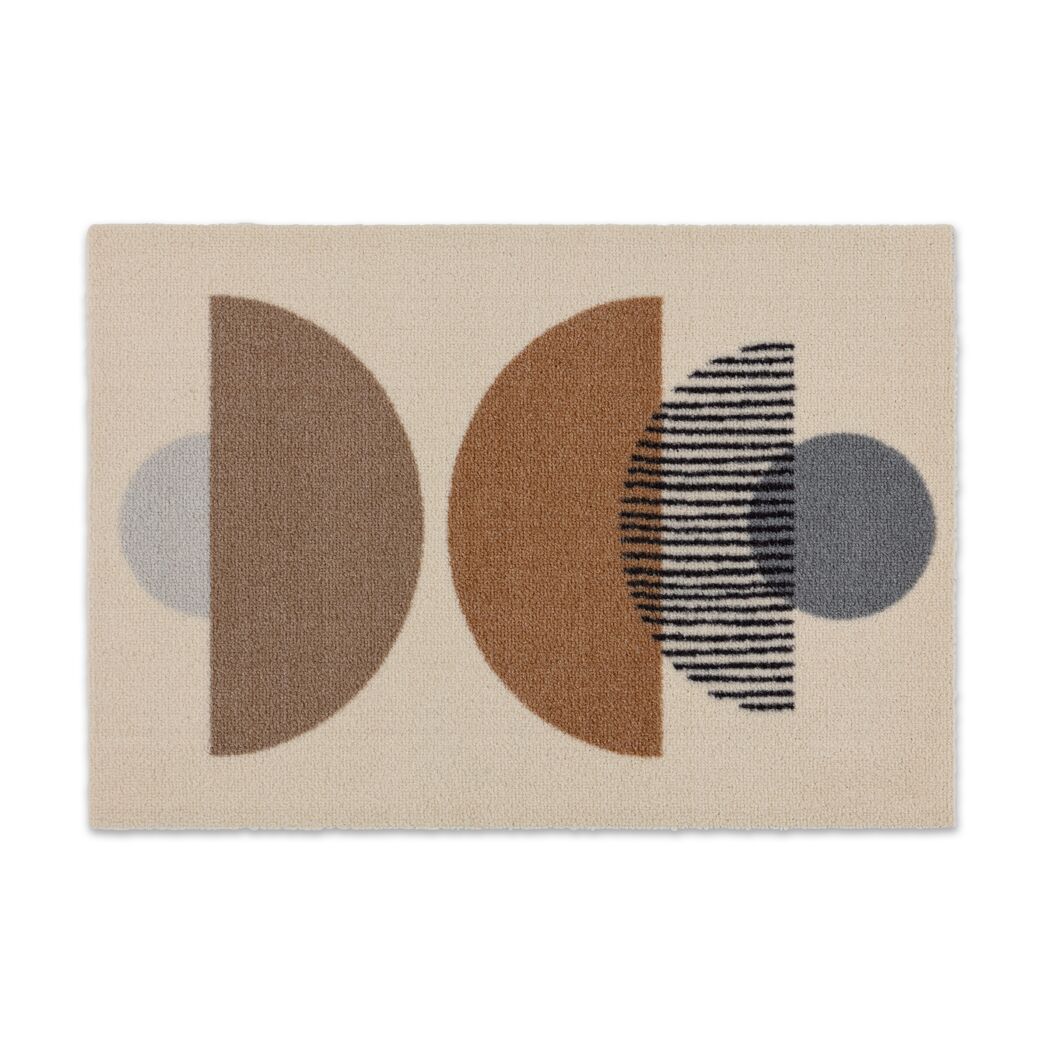 Fussmatte 'Miabella' 50 x 70 cm Kreise beige