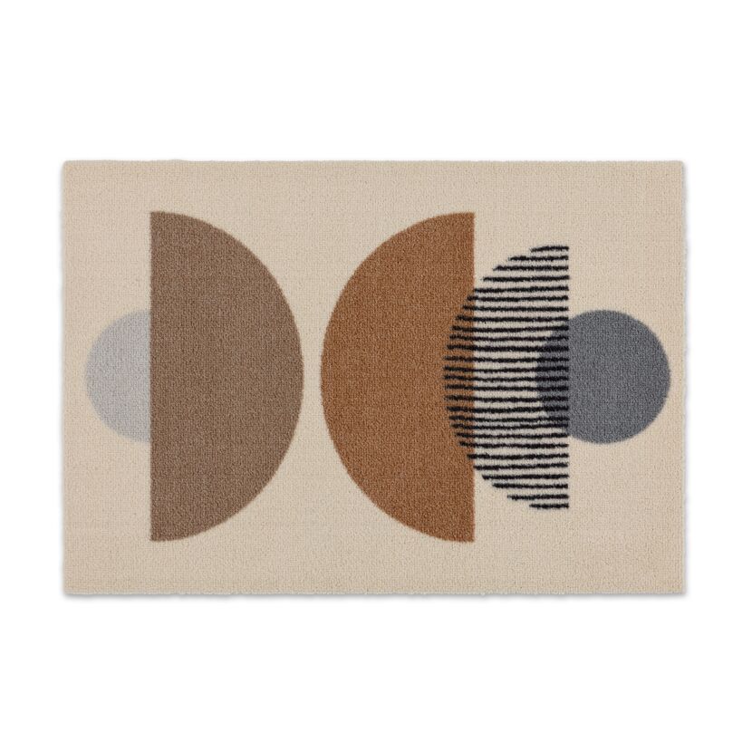 Fussmatte 'Miabella' 50 x 70 cm Kreise beige