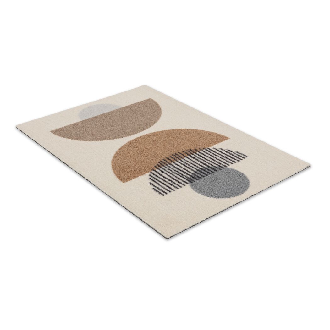 Fussmatte 'Miabella' 50 x 70 cm Kreise beige