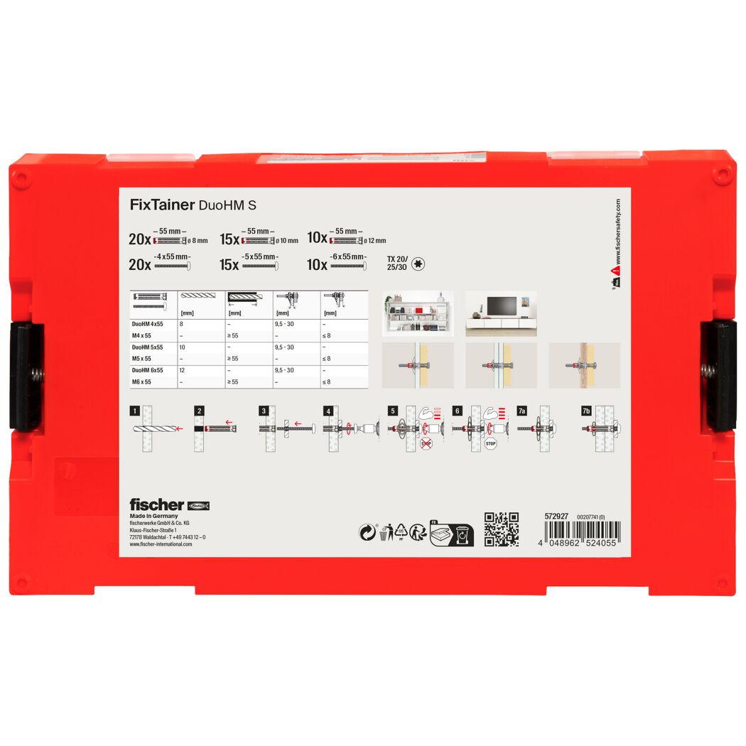 Hohlraumdübelset 'FixTainer' DuoHM TX 90-teilig