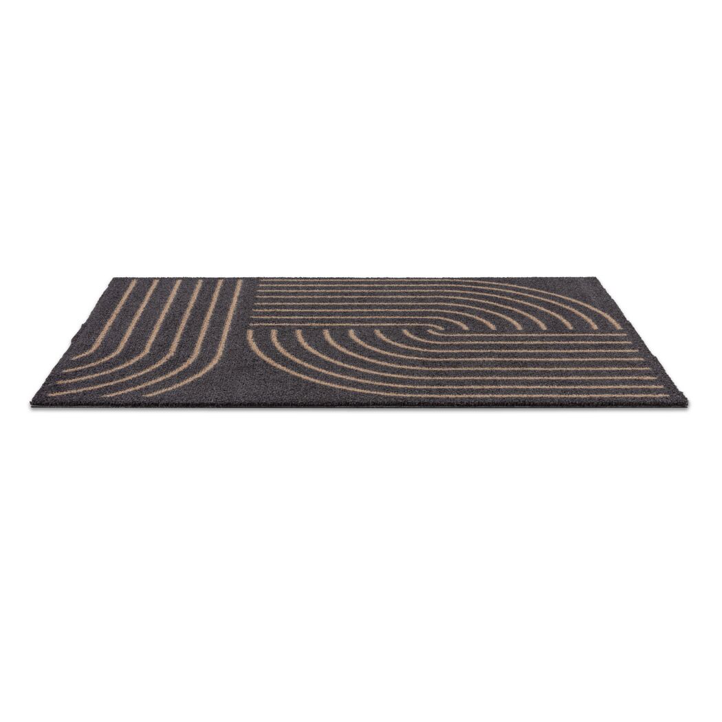 Fussmatte 'Miabella' 66 x 110 cm Kringel schwarz