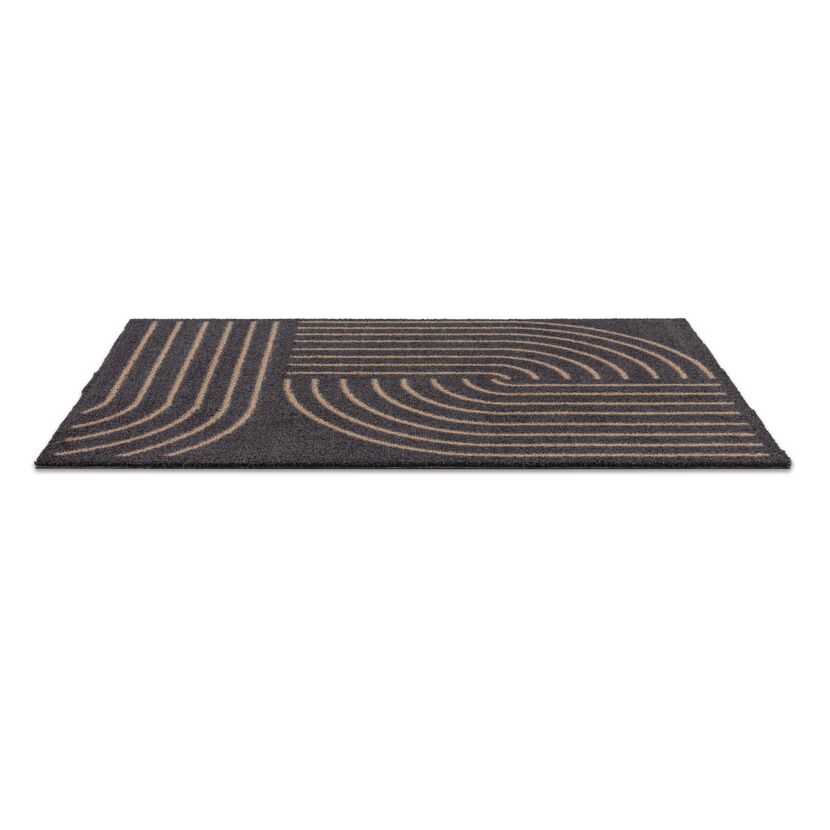 Fussmatte 'Miabella' 66 x 110 cm Kringel schwarz
