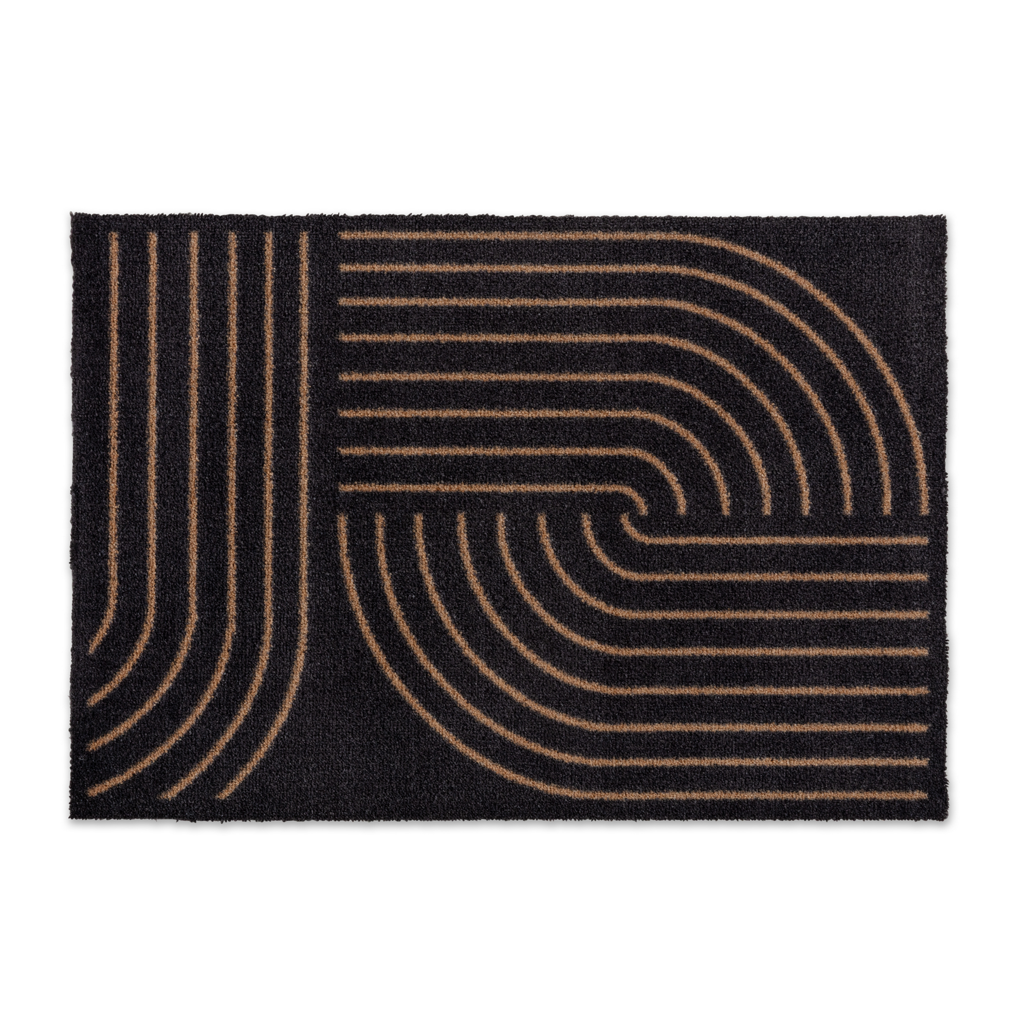 Fussmatte 'Miabella' 66 x 110 cm Kringel schwarz