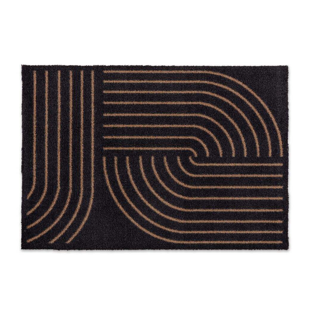 Fussmatte 'Miabella' 66 x 110 cm Kringel schwarz