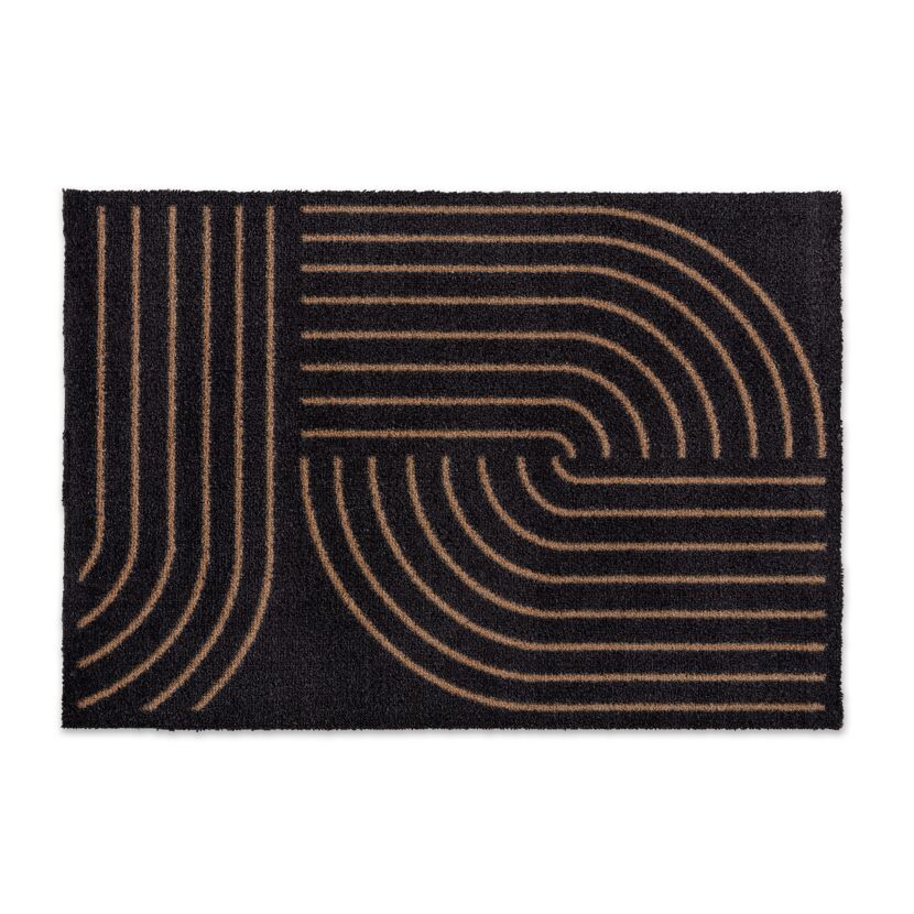 Fussmatte 'Miabella' 66 x 110 cm Kringel schwarz