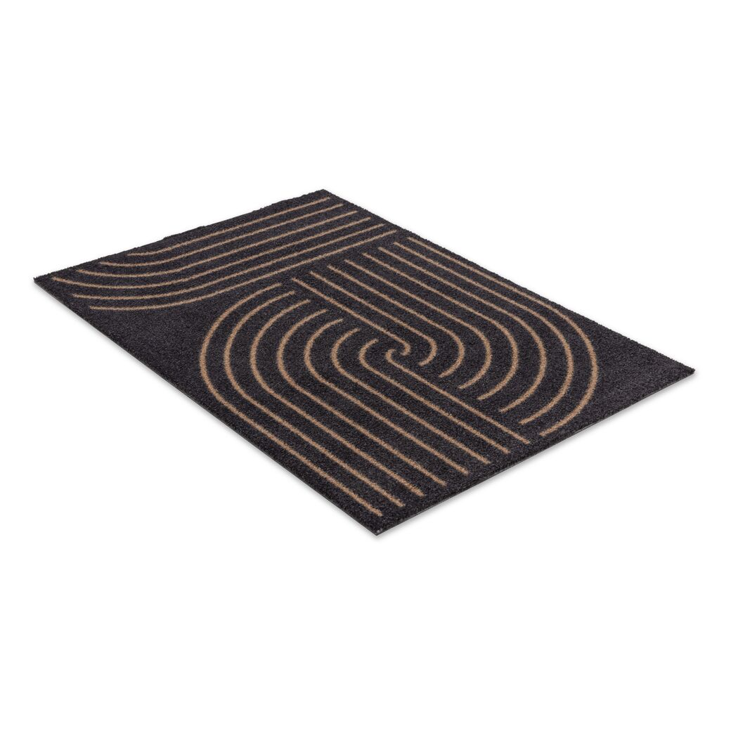 Fussmatte 'Miabella' 66 x 110 cm Kringel schwarz