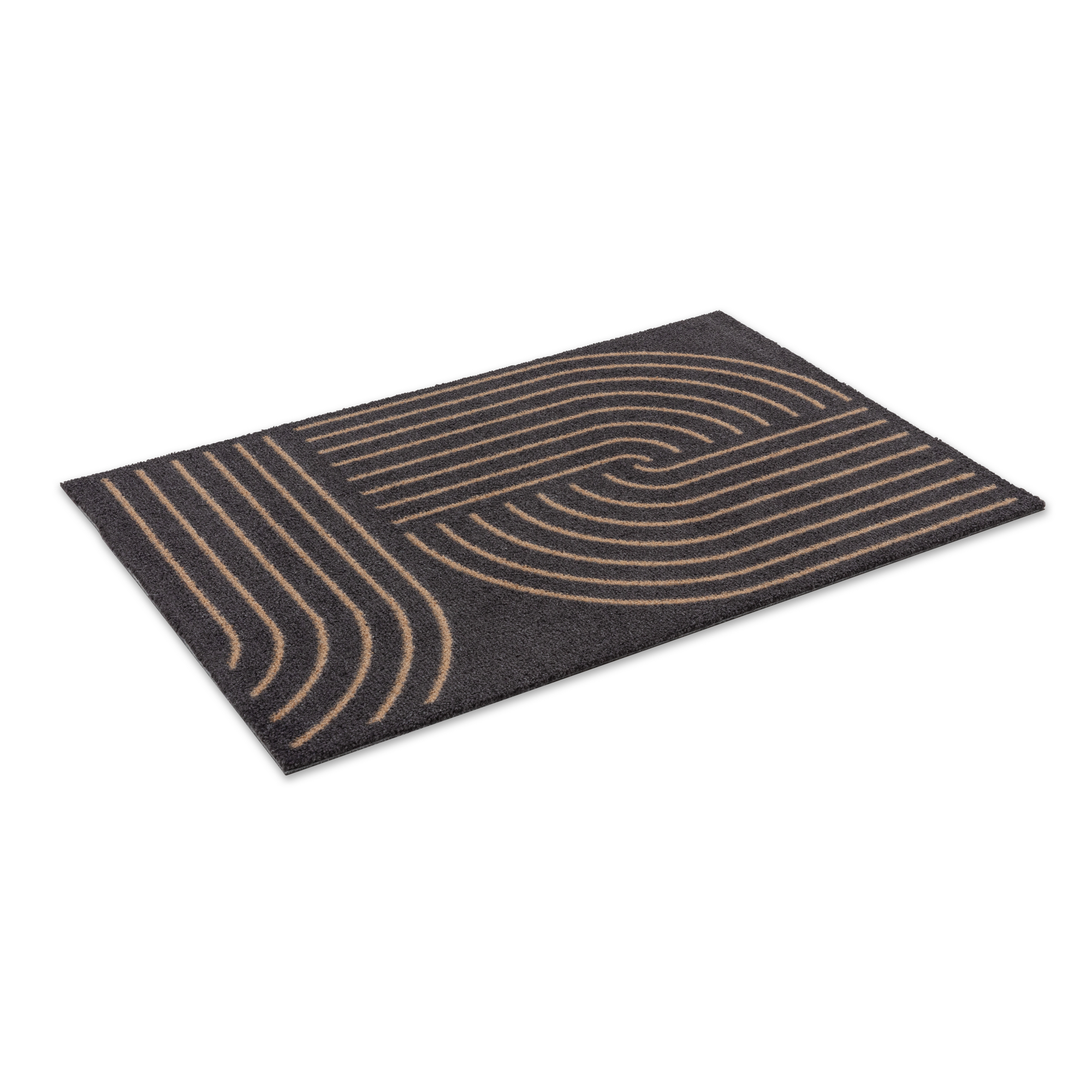 Fussmatte 'Miabella' 66 x 110 cm Kringel schwarz