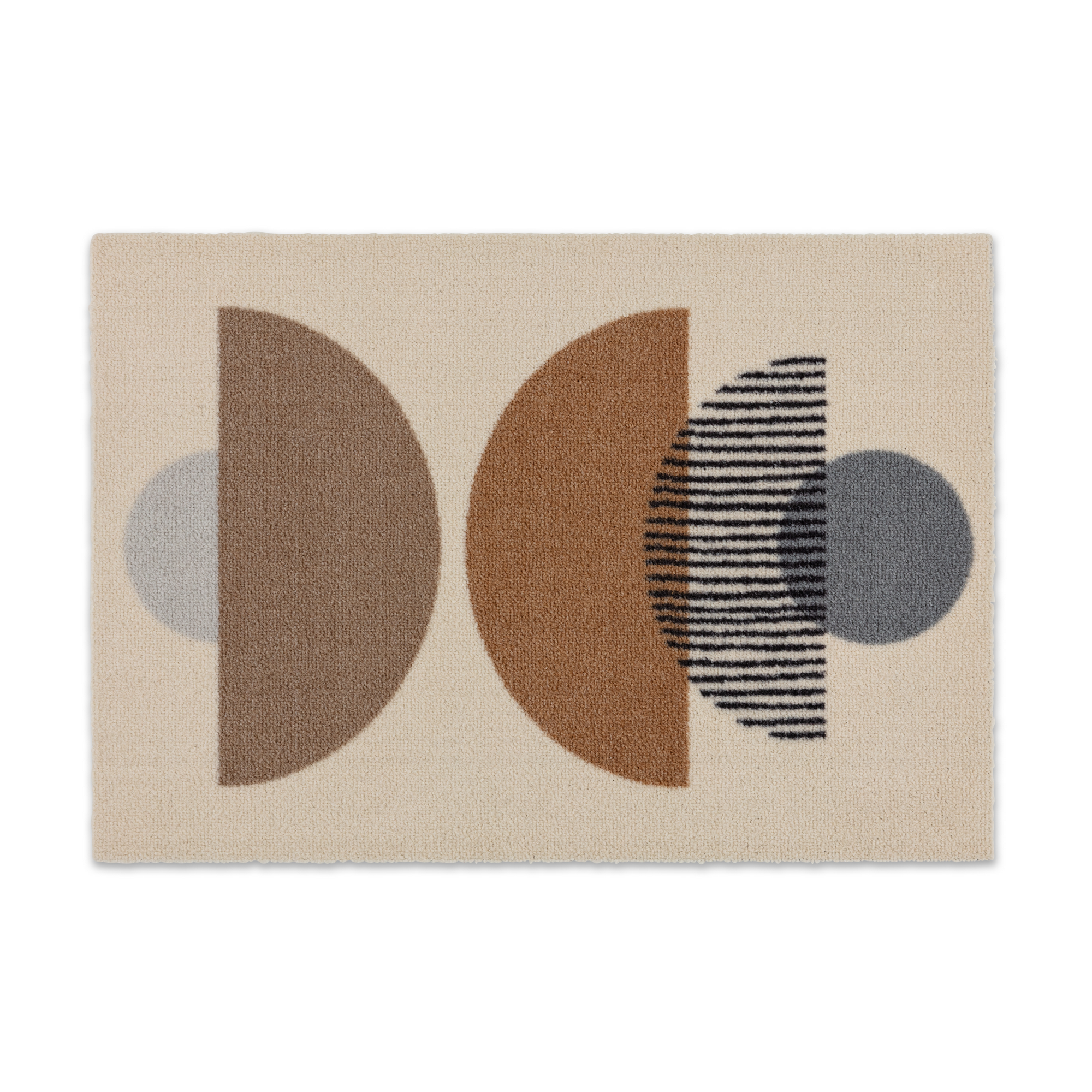 Fussmatte 'Miabella' 66 x 110 cm Kreise beige