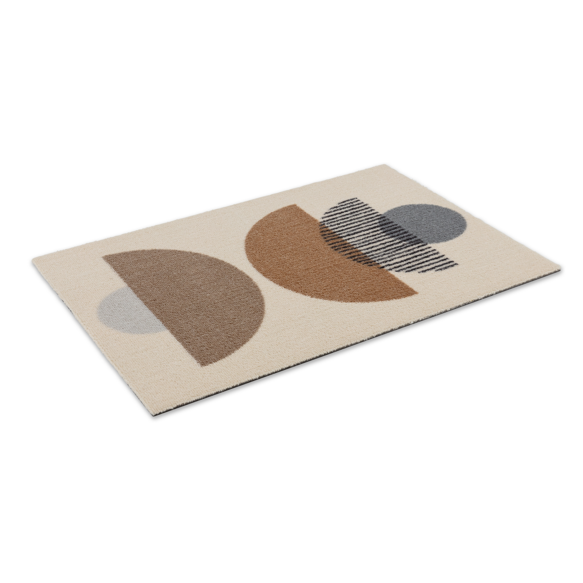 Fussmatte 'Miabella' 66 x 110 cm Kreise beige