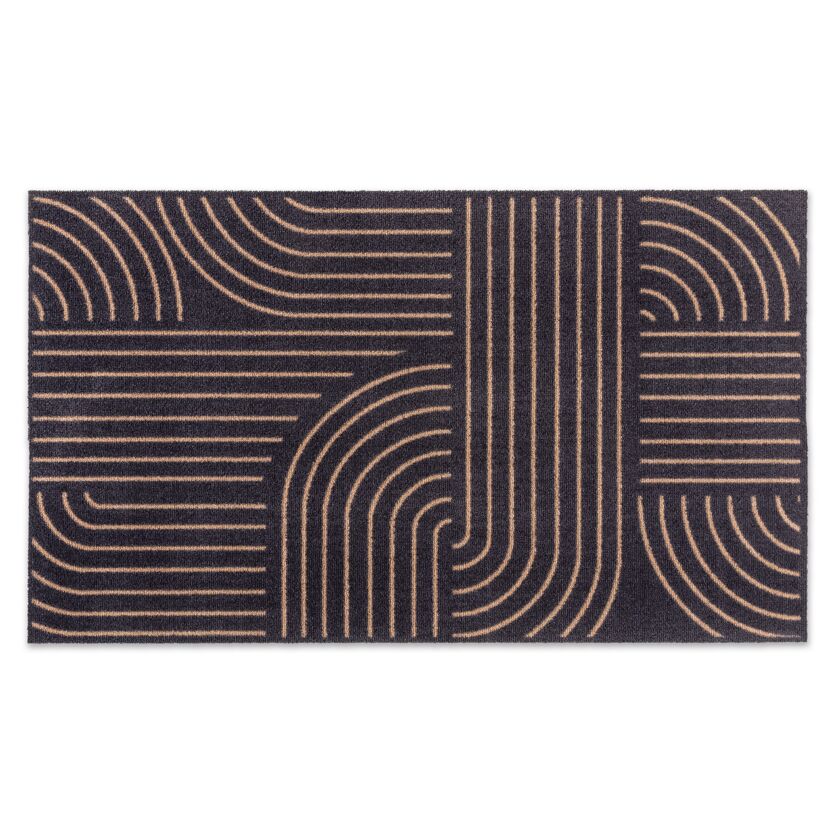 Fussmatte 'Miabella'  50 x 150 cm Kringel schwarz