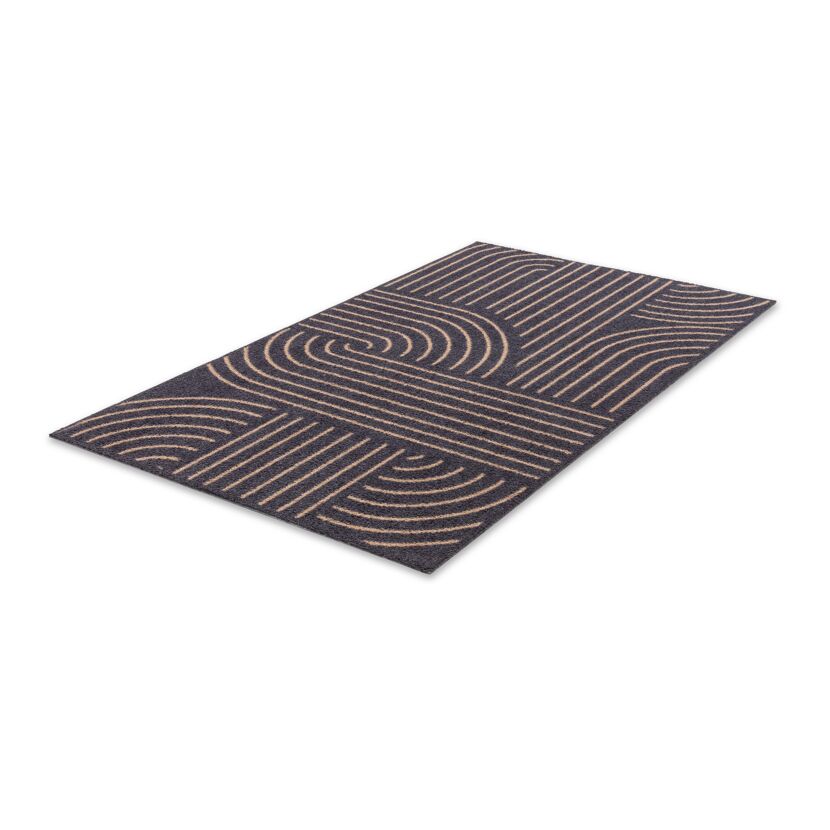 Fussmatte 'Miabella'  50 x 150 cm Kringel schwarz