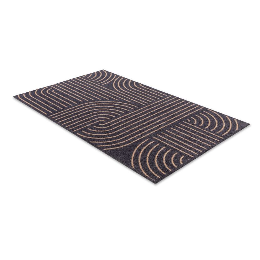 Fussmatte 'Miabella'  50 x 150 cm Kringel schwarz