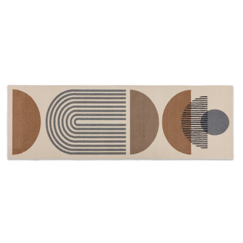 Fussmatte 'Miabella' 50 x 150 cm Kreise beige
