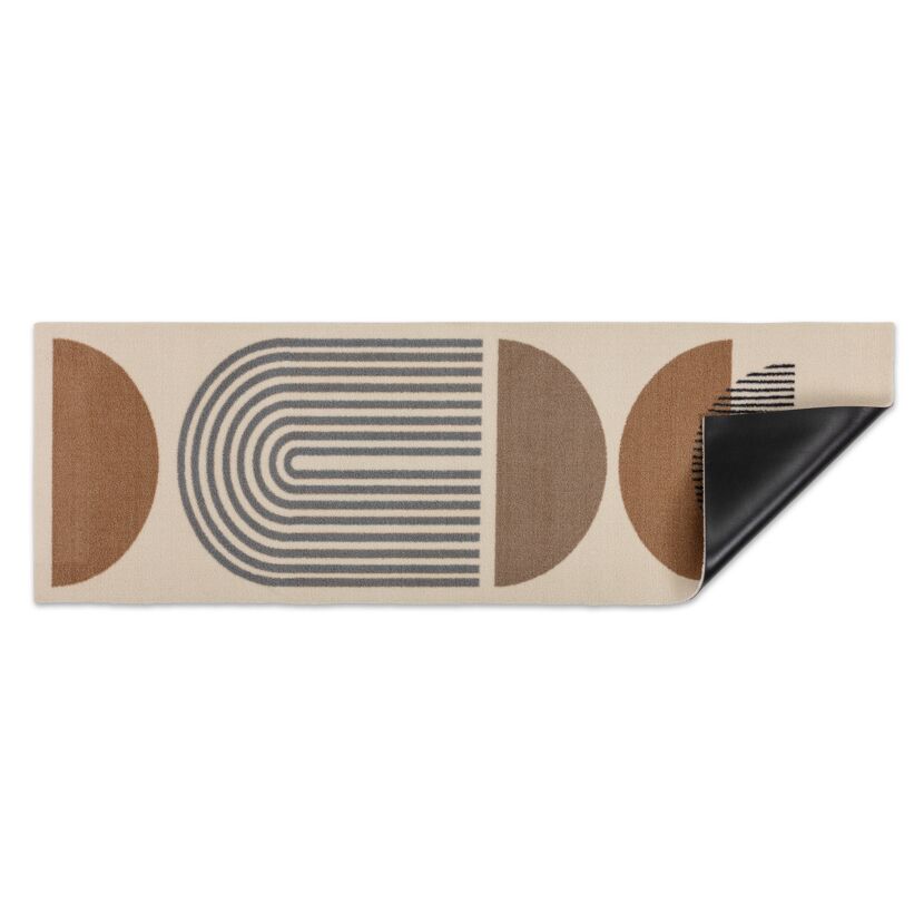 Fussmatte 'Miabella' 50 x 150 cm Kreise beige
