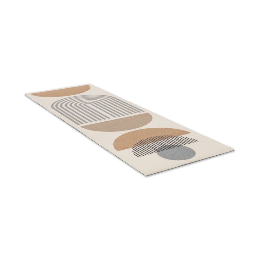 Fussmatte 'Miabella' 50 x 150 cm Kreise beige