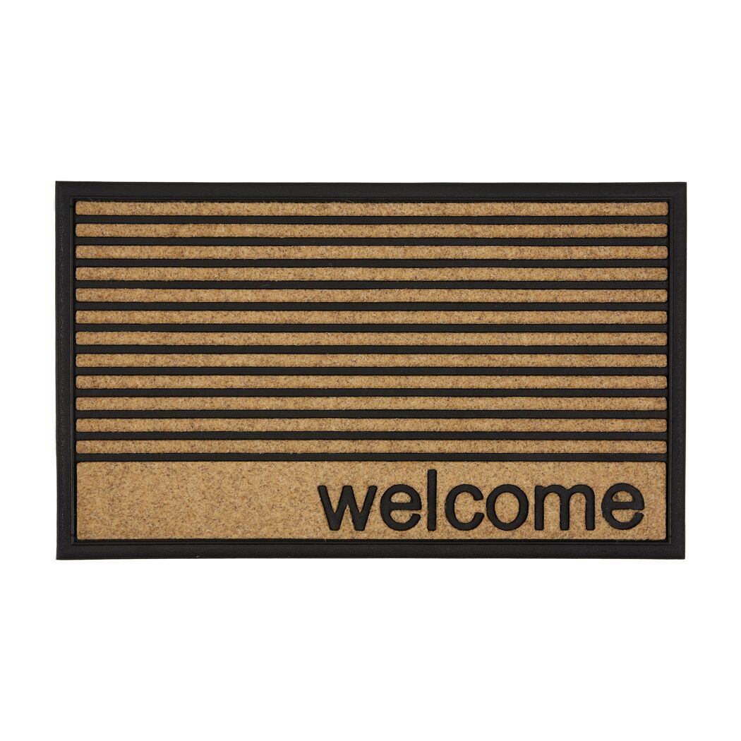 Fußmatte 'Border Graphic' ca. 45 x 75 cm Welcome Streifen natur