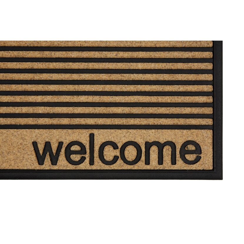 Fußmatte 'Border Graphic' ca. 45 x 75 cm Welcome Streifen natur