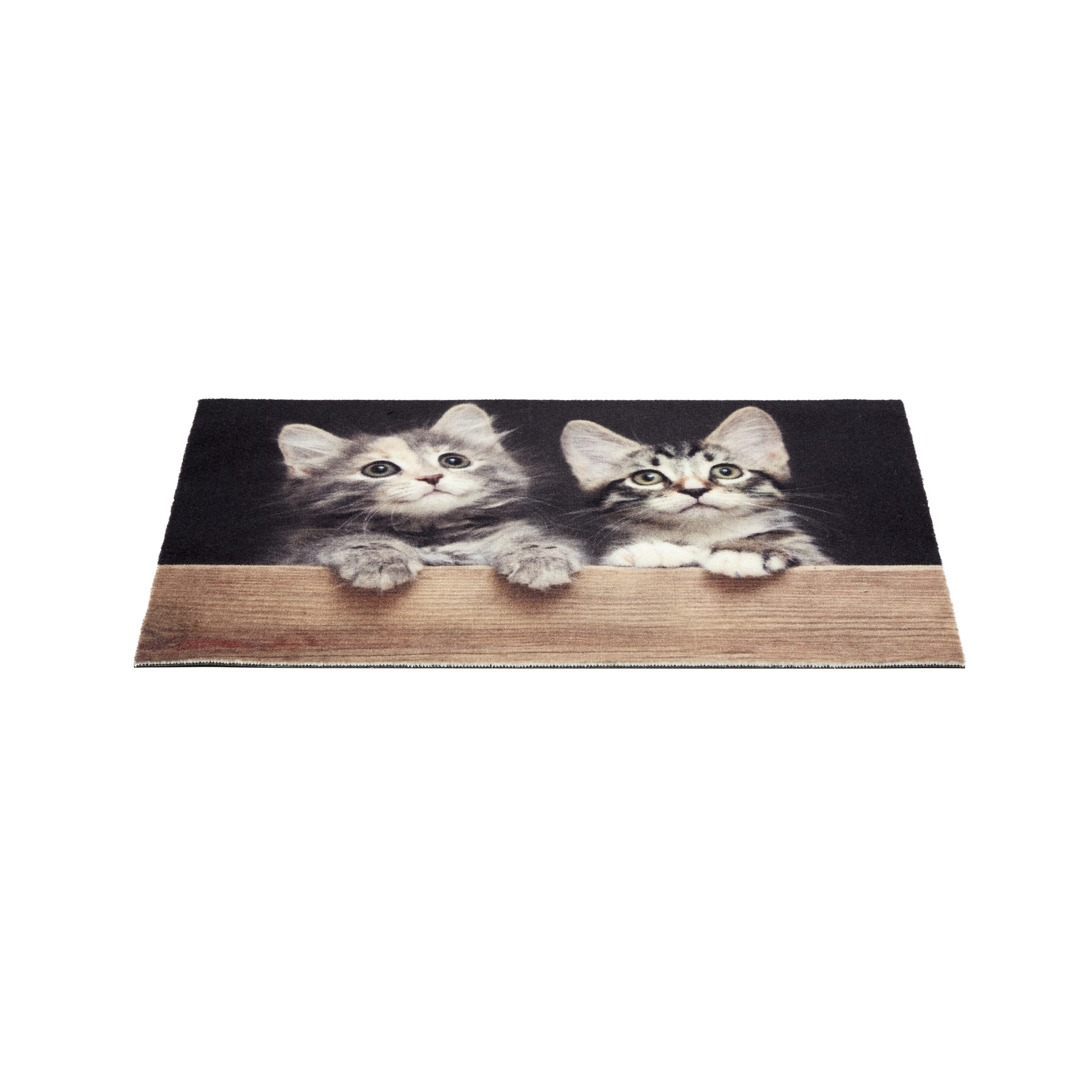 Fußmatte 'Deco Print' ca. 40 x 60 cm Katzen Holz