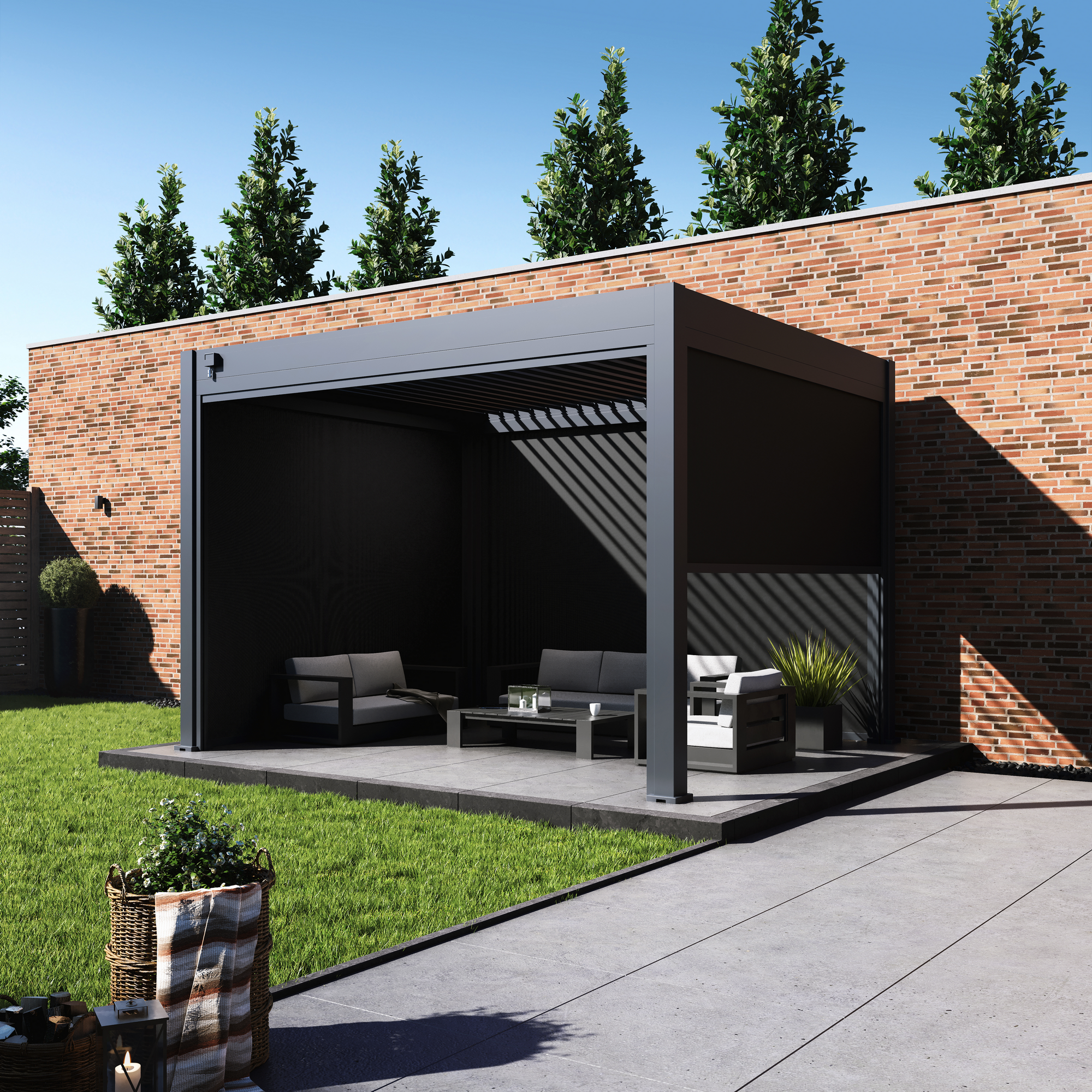 Seitenteil für 'Pergola Grand Tuscan 10' anthrazit 279 x 237 cm