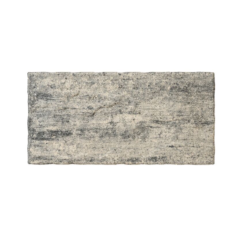 Terrassenplatte 'T-Court Glad' Beton weiß/schwarz 48 x 24 x 3 cm