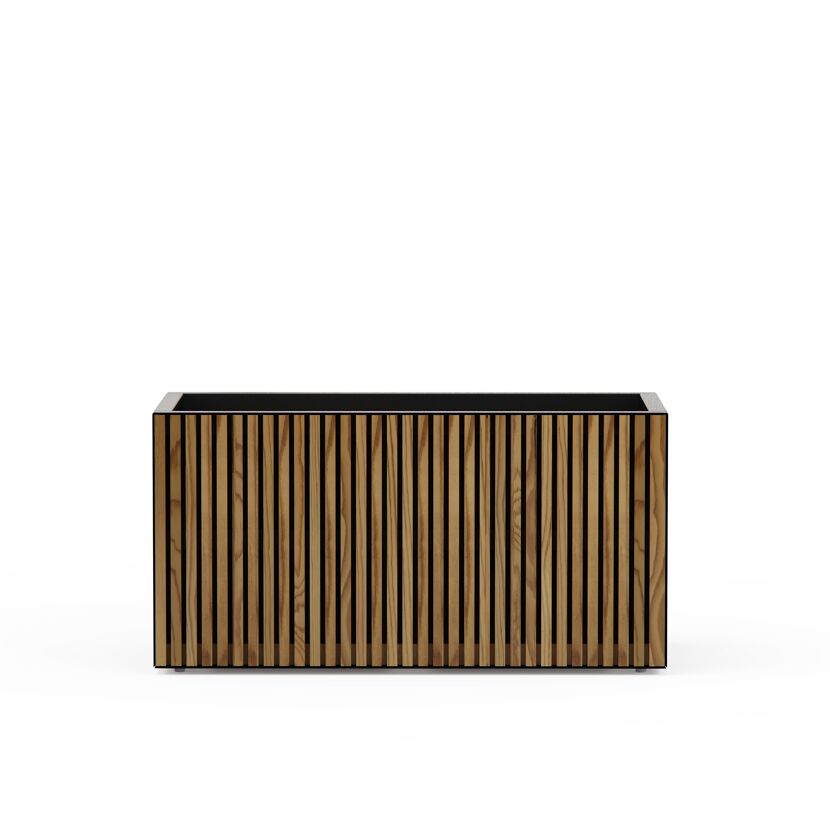 Pflanzkübel 'Deco Planter M' holzfarben/schwarz 100 x 50 x 50 cm